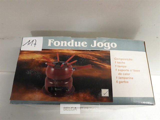 1 x fondue set op gelbrander rood - afbeelding 1 van  3
