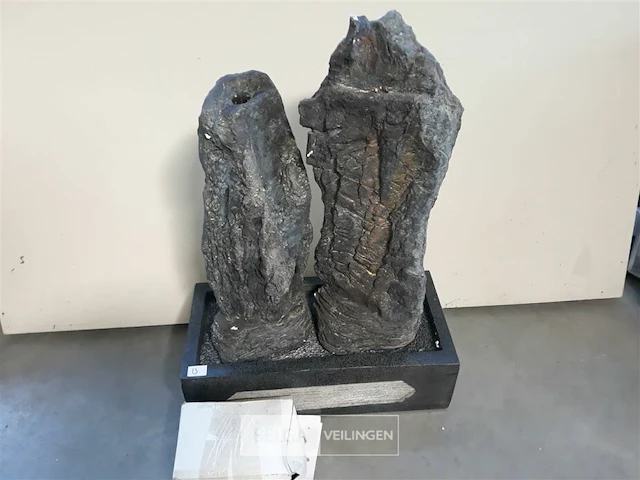 1 x fontein polyester 2 zuilen met verlichting - afbeelding 1 van  3