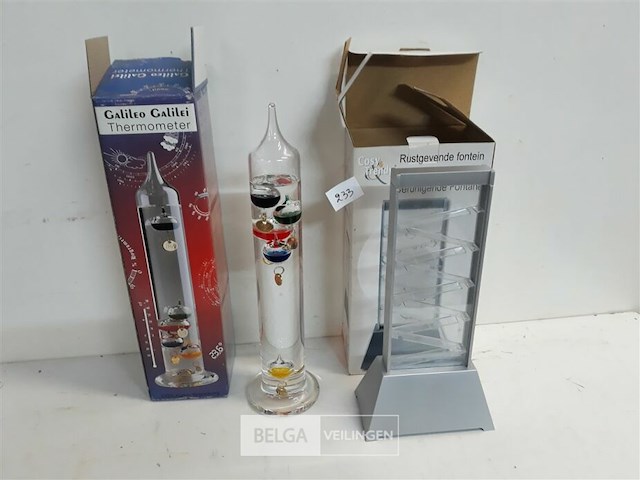 1 x galileo thermometer + 1 x rustgevende fontein - afbeelding 1 van  3