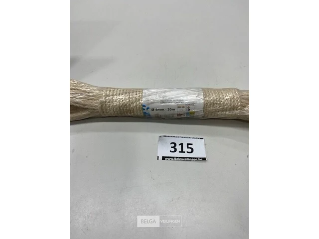 1 x gedraaid sisal touw 4mm 20 meter - afbeelding 1 van  3