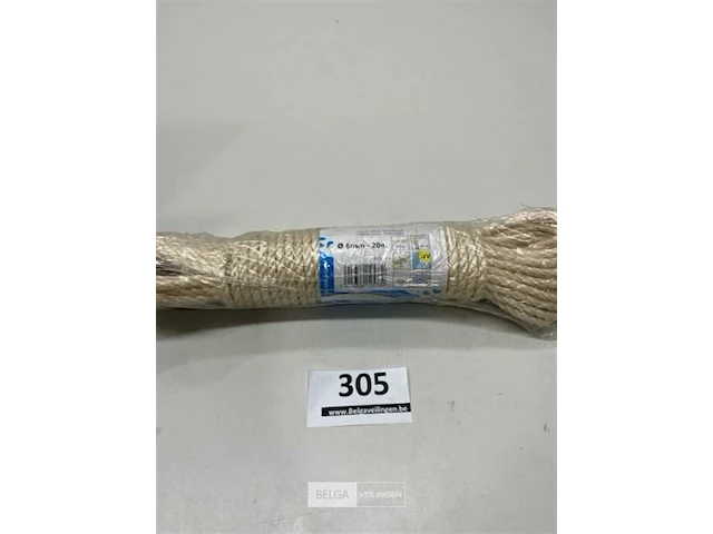 1 x gedraaid sisal touw 6mm 20 meter - afbeelding 1 van  3