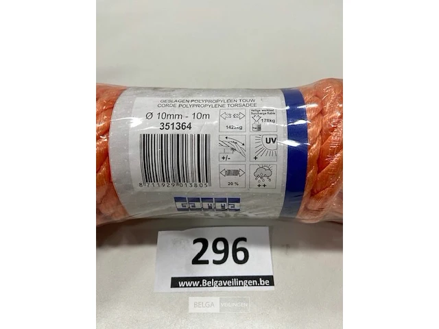 1 x geslagen polypropyleen touw 10mm 10 meter - afbeelding 3 van  3