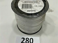 1 x gevlochten nylon koord wit 2mm 150 meter - afbeelding 1 van  3