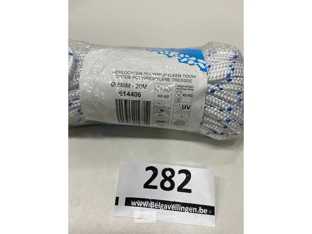 1 x gevlochten polypropyleen touw 6mm 20 meter - afbeelding 3 van  3
