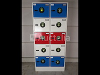 1 x gispen lockerkast blauw rood - afbeelding 1 van  2