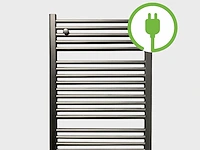 1 x h1200xb500 elektrische handdoekradiator mat zwart - afbeelding 1 van  2
