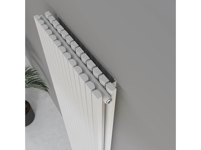 1 x h1800xb500 dubbele design radiator vero mat wit - afbeelding 2 van  5