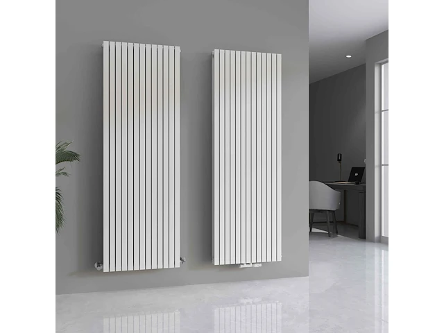 1 x h1800xb500 dubbele design radiator vero mat wit - afbeelding 4 van  5