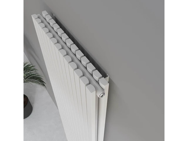 1 x h1800xb500 dubbele design radiator vero mat wit - afbeelding 2 van  5