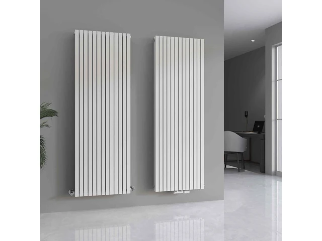 1 x h1800xb500 dubbele design radiator vero mat wit - afbeelding 4 van  5