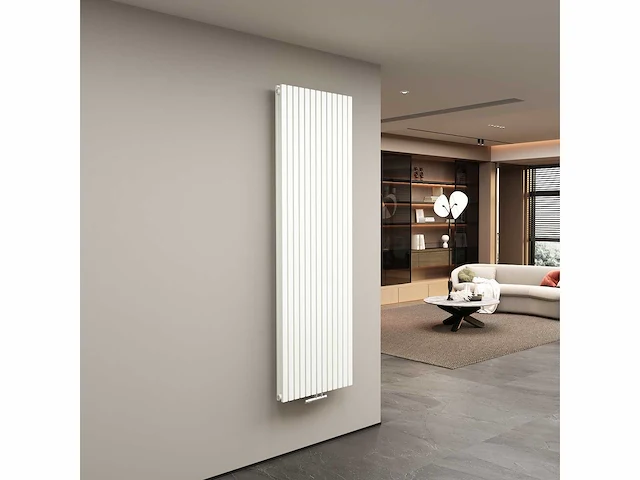 1 x h1800xb500 dubbele design radiator vero mat wit - afbeelding 2 van  4