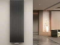 1 x h1800xb500 dubbele design radiator vero mat zwart - afbeelding 1 van  2