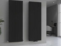 1 x h1800xb500 dubbele design radiator vero mat zwart - afbeelding 4 van  5