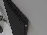 1 x h1800xb500 dubbele design radiator vero mat zwart - afbeelding 2 van  5