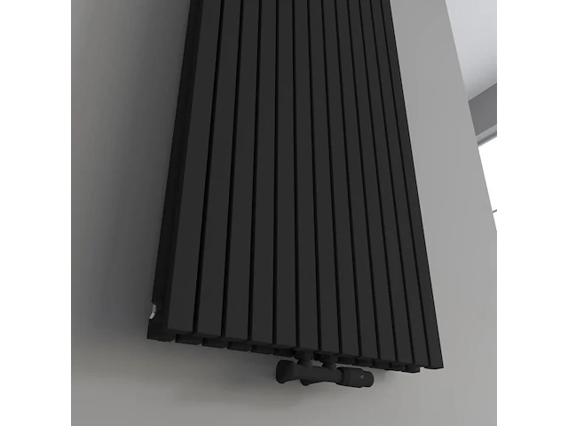 1 x h1800xb500 dubbele design radiator vero mat zwart - afbeelding 3 van  5
