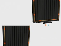 1 x h1800xb500 dubbele design radiator vero mat zwart - afbeelding 5 van  5