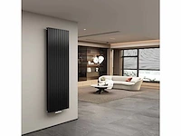 1 x h1800xb500 dubbele design radiator vero mat zwart - afbeelding 2 van  2
