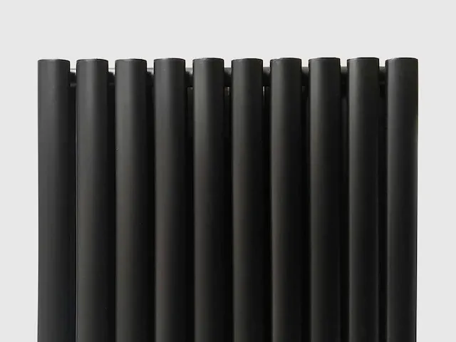 1 x h1800xb600 dubbele design radiator rondo mat zwart - afbeelding 1 van  4
