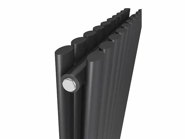 1 x h1800xb600 dubbele design radiator rondo mat zwart - afbeelding 2 van  4