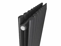 1 x h1800xb600 dubbele design radiator rondo mat zwart - afbeelding 2 van  4