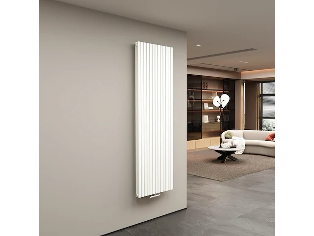 1 x h1800xb600 dubbele design radiator vero mat wit - afbeelding 2 van  4