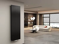 1 x h1800xb600 dubbele design radiator vero mat zwart - afbeelding 2 van  2