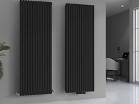 1 x h1800xb600 dubbele design radiator vero mat zwart - afbeelding 4 van  5