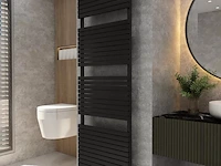 1 x h1800xb600 elektrische design mat zwart handdoekradiator verezzo - afbeelding 2 van  3