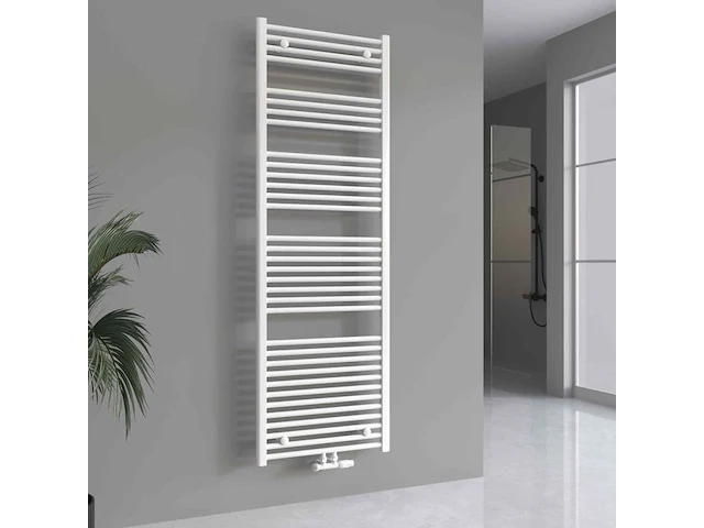 1 x h1800xb600 handdoekradiator mat wit - linteo - afbeelding 1 van  3