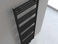 1 x h1800xb600 handdoekradiator mat zwart - linteo - afbeelding 2 van  3