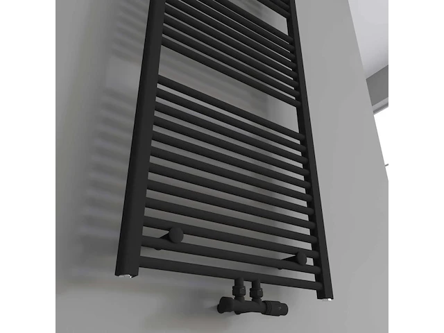 1 x h1800xb600 handdoekradiator mat zwart - linteo - afbeelding 3 van  3