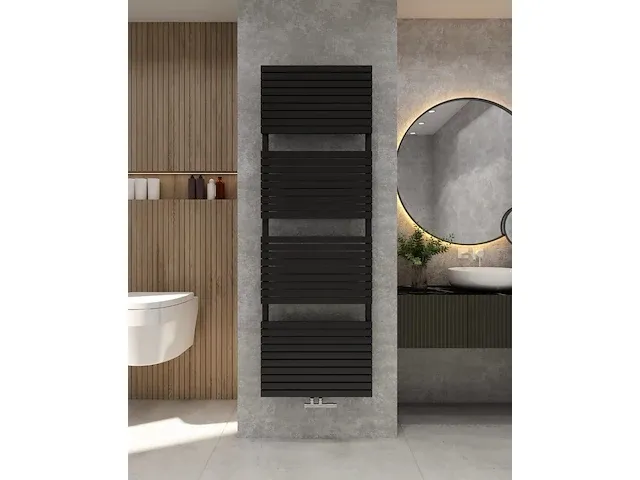 1 x h1800xb600 mat zwart handdoekradiator vero - afbeelding 1 van  3