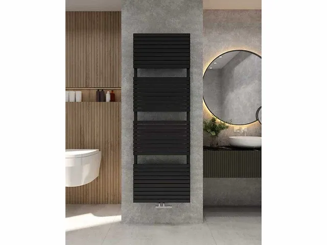1 x h1800xb600 mat zwart handdoekradiator vero - afbeelding 1 van  3