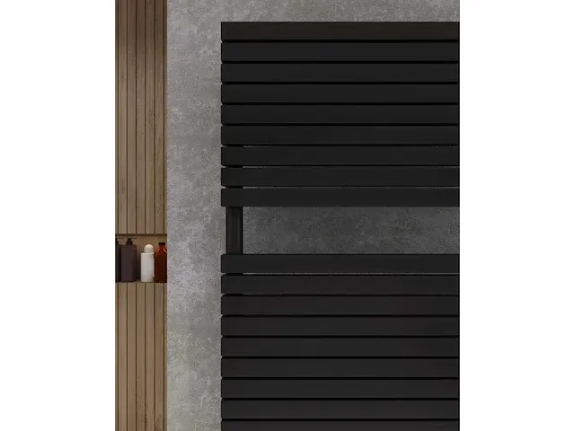 1 x h1800xb600 mat zwart handdoekradiator vero - afbeelding 3 van  3