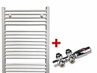 1 x h1800xb600 wit handdoekradiator met chroom kraan - afbeelding 1 van  7