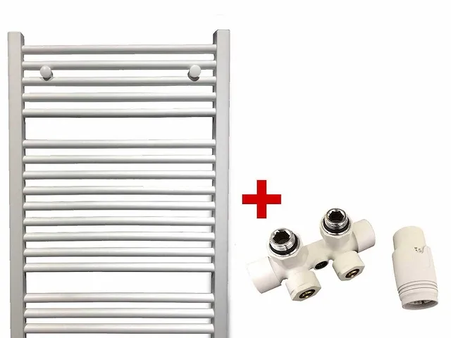 1 x h1800xb600 wit handdoekradiator met kraan - afbeelding 1 van  6
