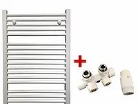 1 x h1800xb600 wit handdoekradiator met kraan - afbeelding 1 van  6