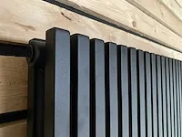1 x h900xb900 horizontaale designradiator mat zwart - afbeelding 2 van  4