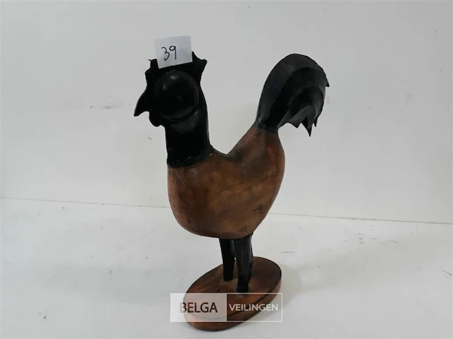 1 x haan hout/metaal - afbeelding 1 van  3