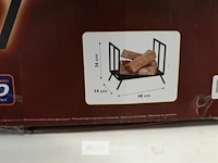 1 x houtblokken mand zwart metaal - afbeelding 3 van  3