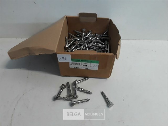 1 x houtdraadbout inox a2 8 x 45 mm - afbeelding 1 van  3