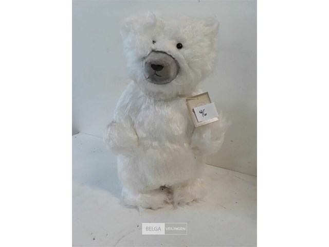 1 x ijsbeer wit 35 cm staand zachte haren - afbeelding 2 van  3