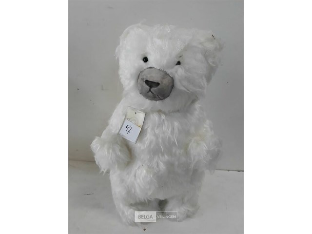1 x ijsbeer wit 35 cm staand zachte haren - afbeelding 2 van  3