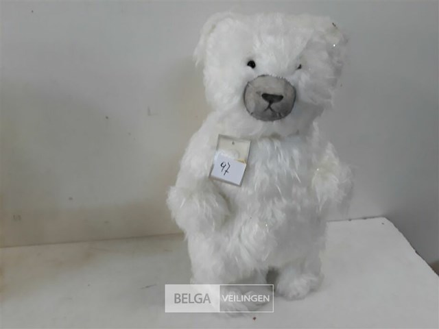 1 x ijsbeer wit 35 cm staand zachte haren - afbeelding 3 van  3