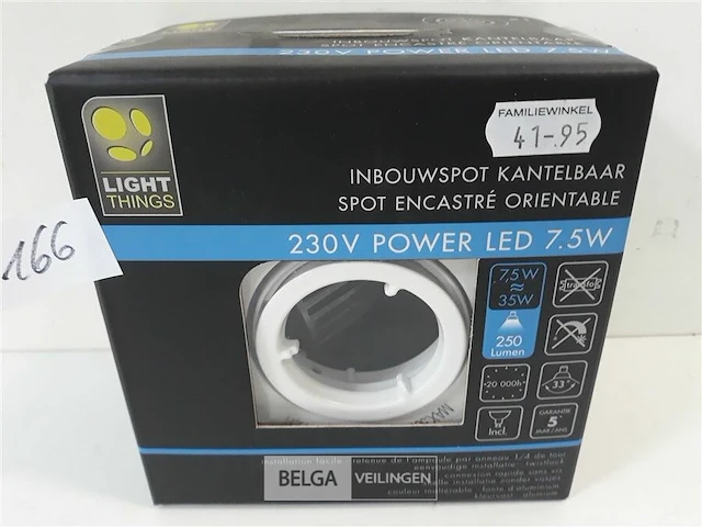 1 x inbouwspot wit kantelbaar led - afbeelding 1 van  3