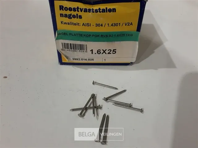 1 x inox nagels a2 pk 1,6x25 mm 1 kg - afbeelding 3 van  3