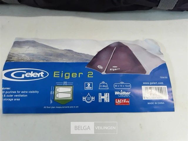 1 x kampeertent 2 personen gelert eiger 2 - afbeelding 3 van  3