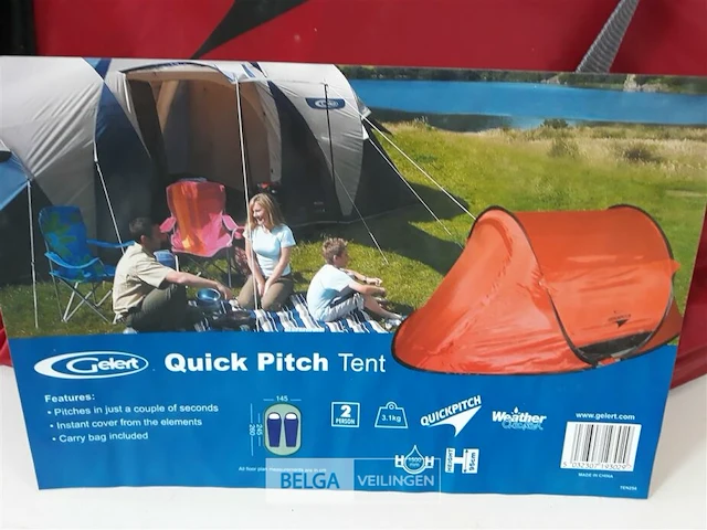 1 x kampeertent 2 personen gelert quick pitch tent - afbeelding 3 van  3