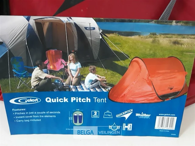 1 x kampeertent 2 personen gelert quick pitch tent - afbeelding 3 van  3