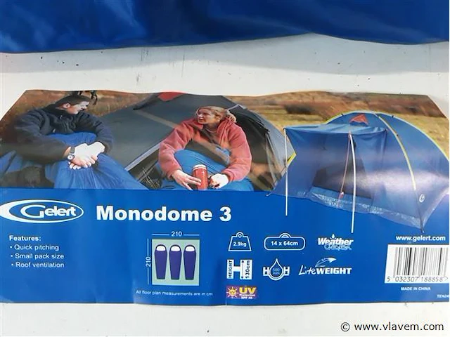 1 x kampeertent 3 p gelert monodome 3 - afbeelding 2 van  2